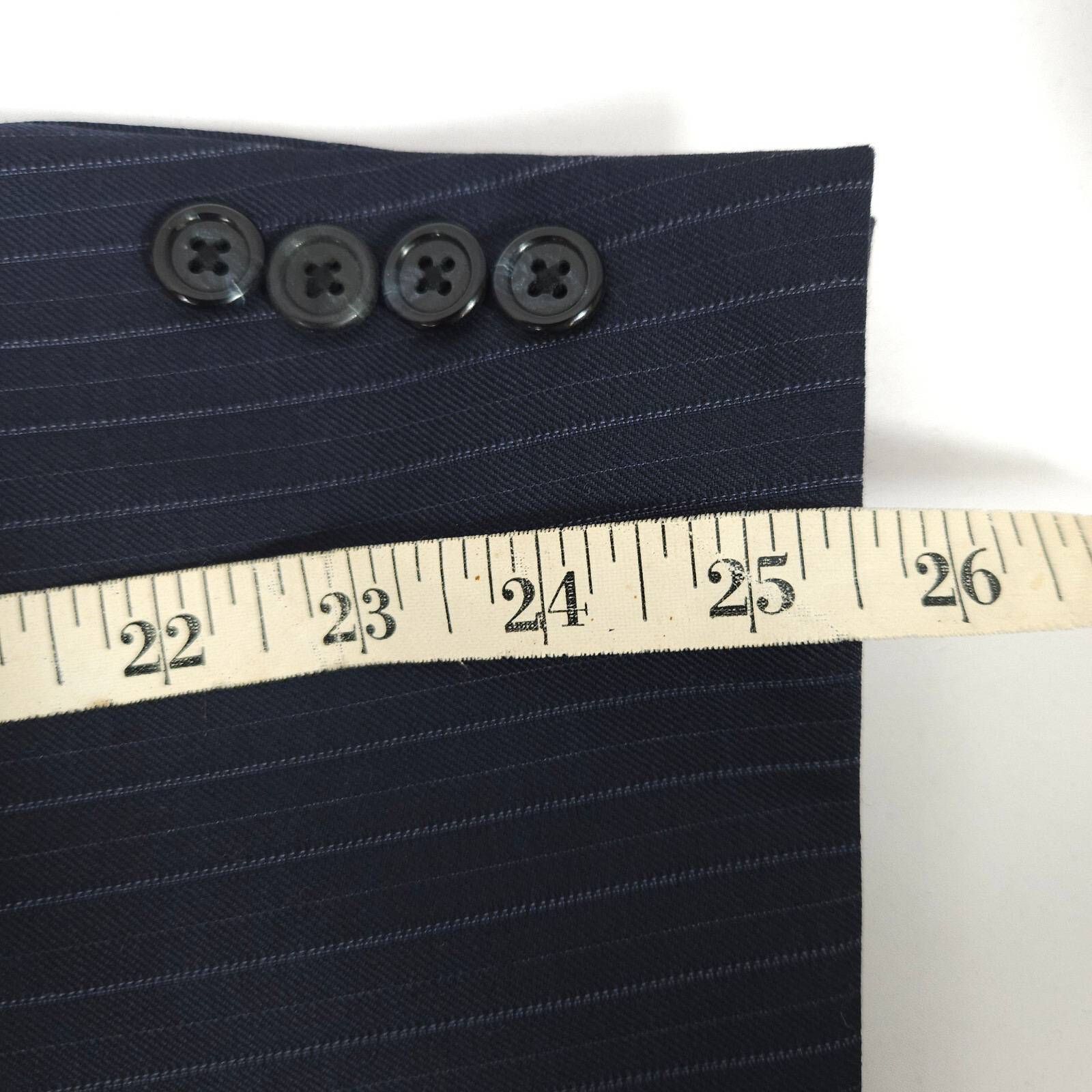 Tom James Corporate Image Navy Pinstripe Blazer Mens 50L 3 Button Sports Coat
