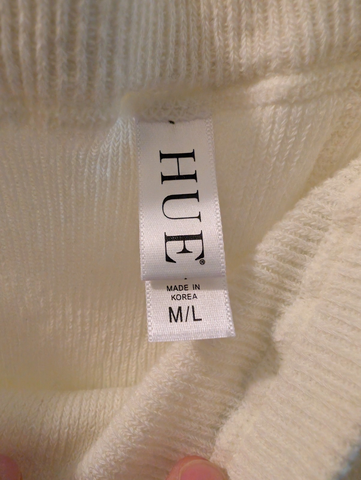 NWOT HUE Ivory Cable Sweater Tights Women’s Size M/L – U14913 – Cotton Blend