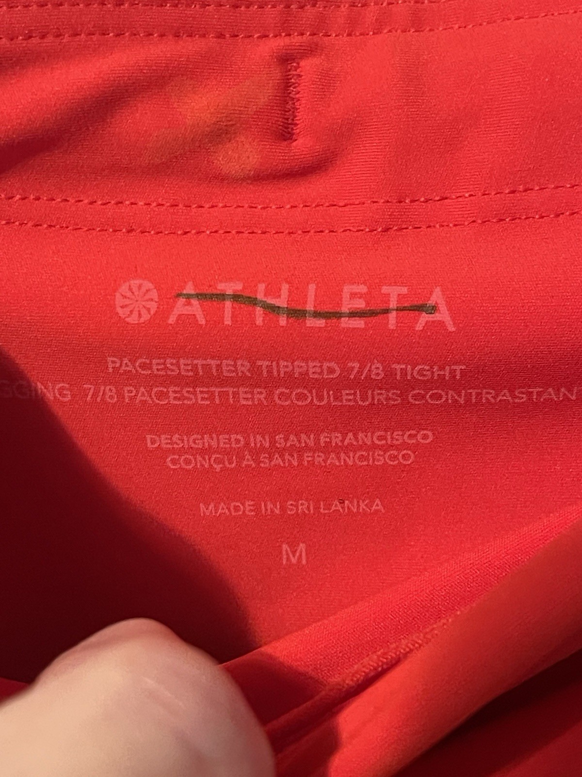 Athleta Pacesetter Tipped 7/8 Tight-Red-Size M-NWT
