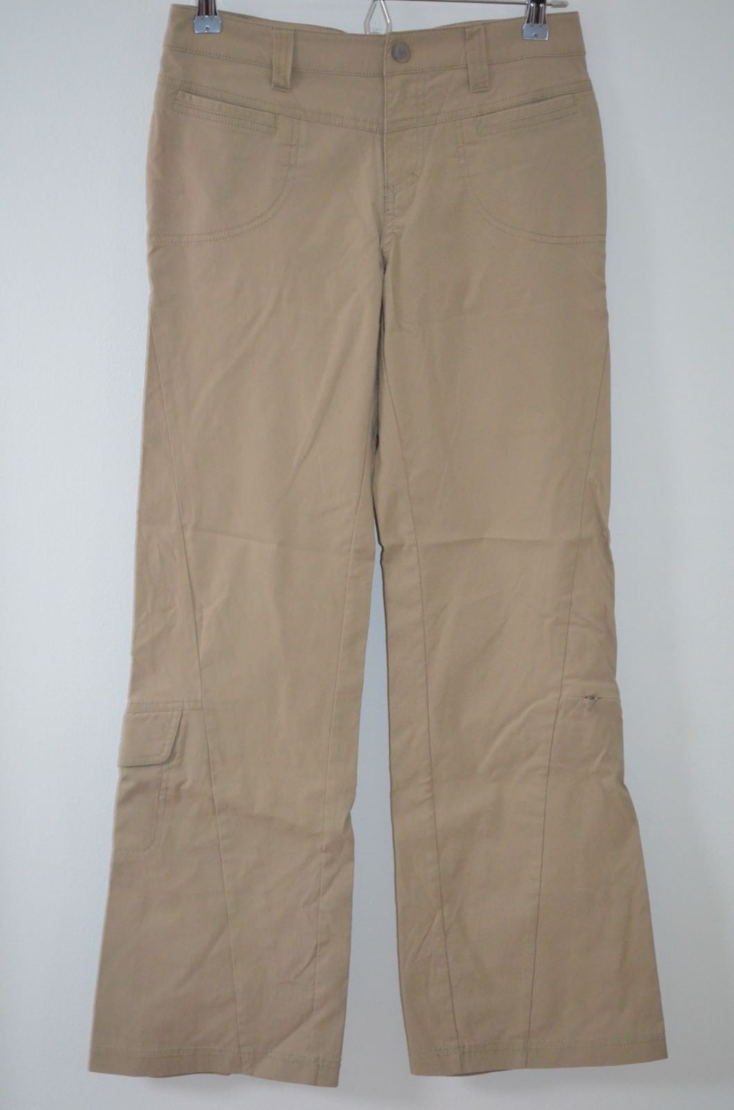Athleta Beige 95% Nylon/5% Spandex Straight Leg Casual Pants Size 4/30″ Inseam