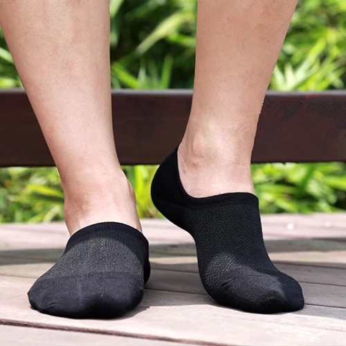 5/10Pack Bamboo No Show Nonslip Men Ankle Sport Mesh Solid Work Socks 7-11 10-13