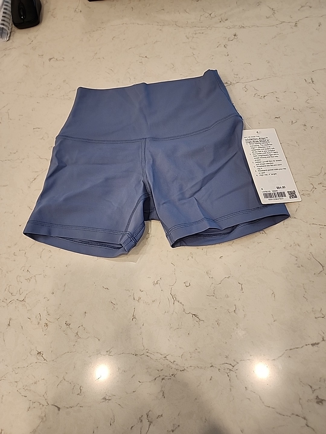NWT Lululemon Align High-Rise HR Shorts 4” WSDN Washed Denim Blue Size 4