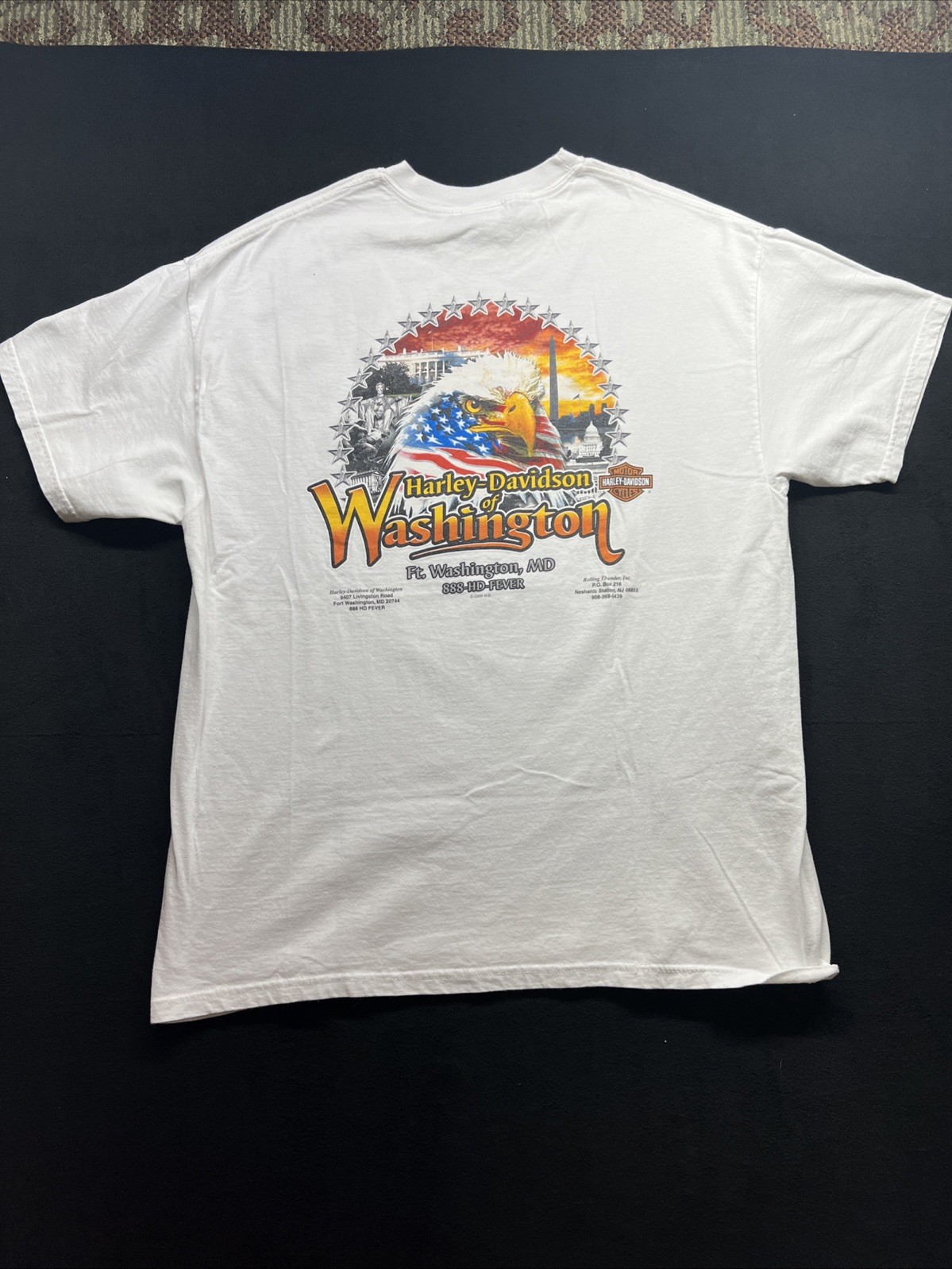 HARLEY DAVIDSON 2006 ROLLING THUNDER XIX T SHIRT MENS LARGE WASHINGTON D.C.