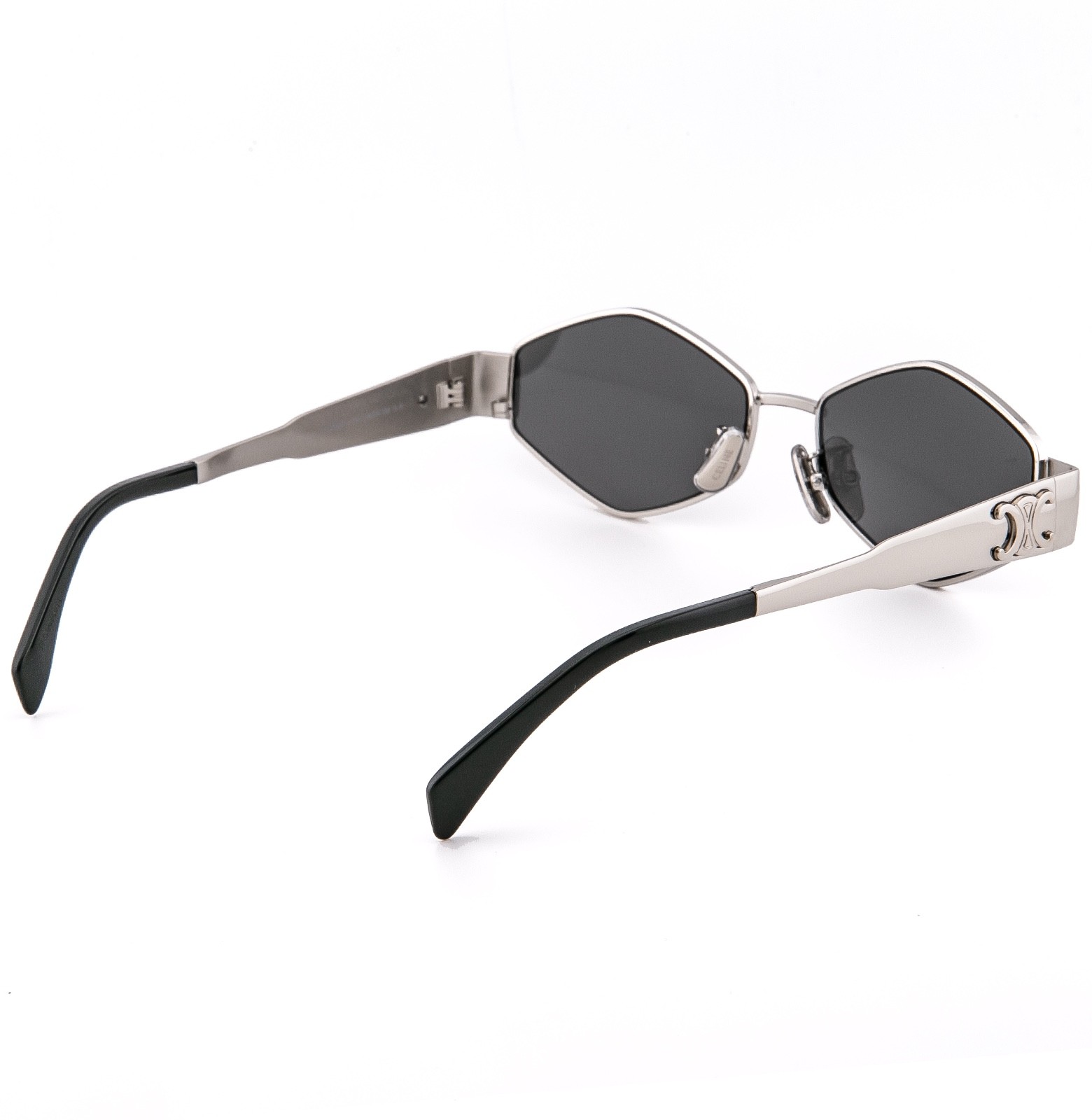 CELINE CL40254U 40254 METAL TRIOMPHE Silver Gray Oval Unisex Sunglasses 16A