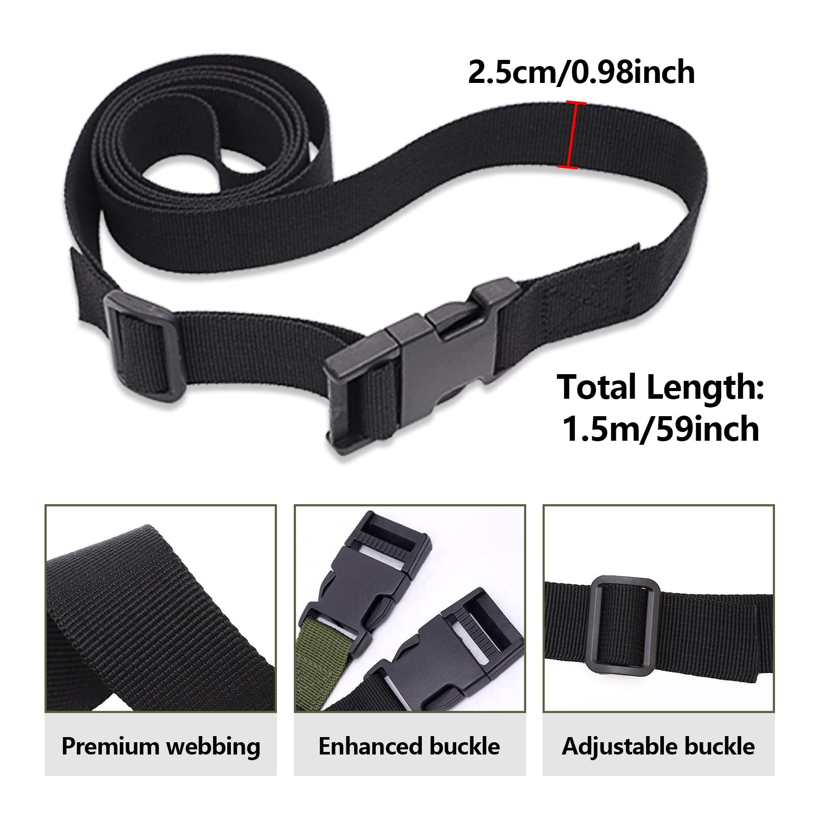 8Pack Utility Straps with Quick-Release Buckle, 59″ Adjustable Nylon Straps, …