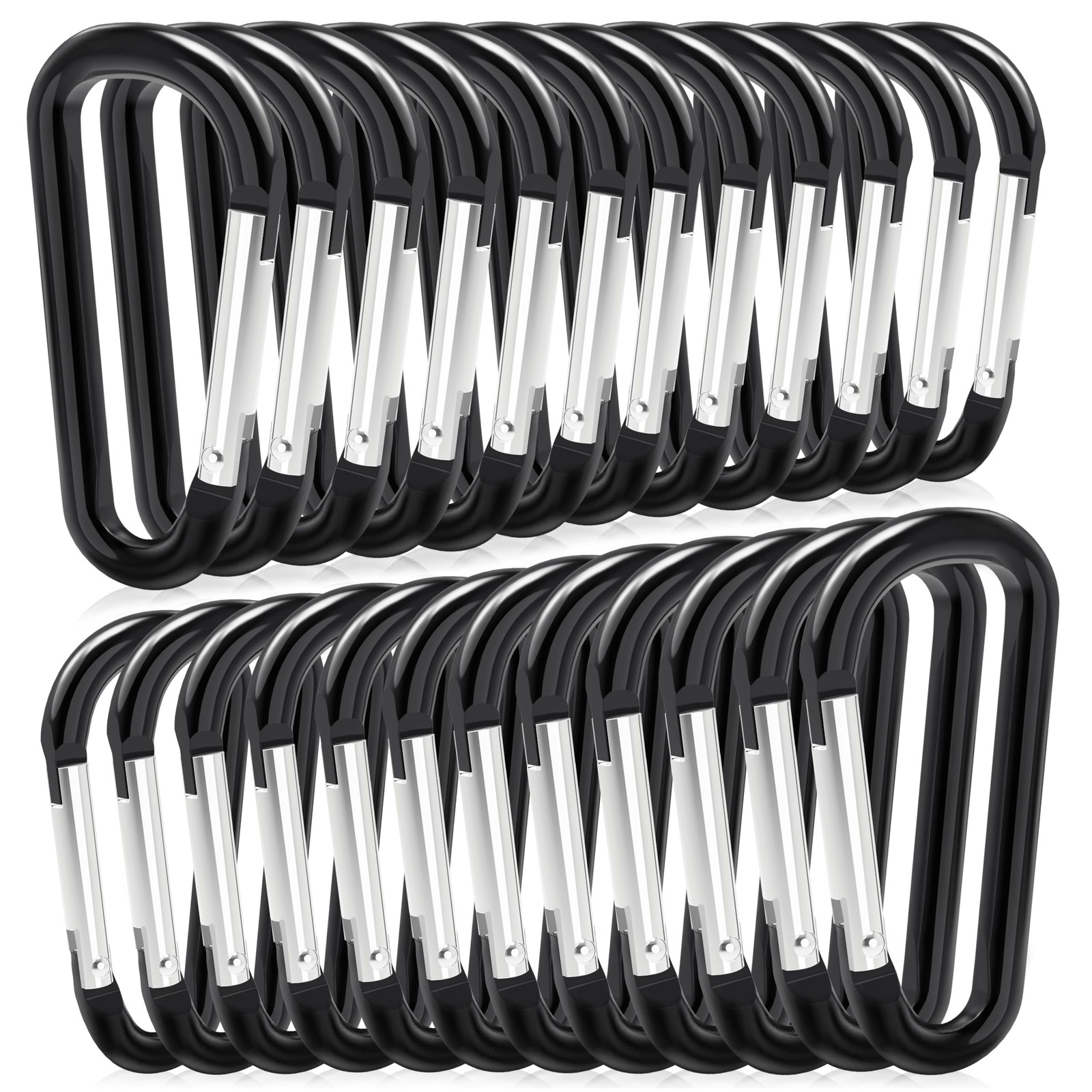10/20pcs Aluminum Carabiner D Shape Spring Clip Snap Key Hook Keychain Buckle US