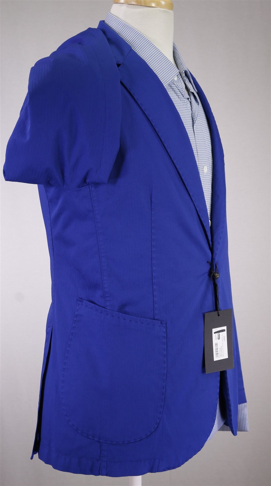 Mulish Italia Royal Blue Cotton Patch Pocket Unstructured Blazer Jacket 38S