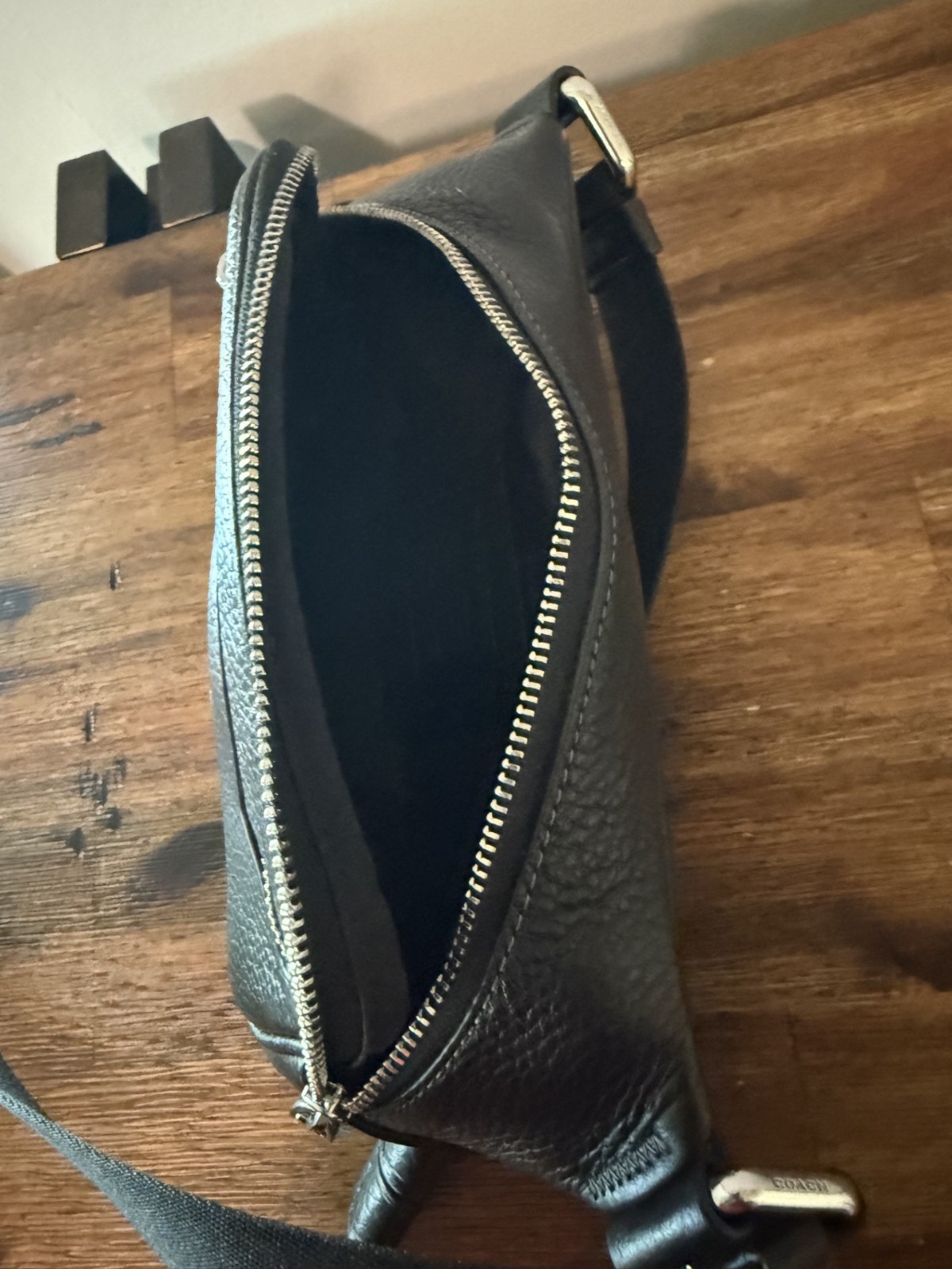 Coach Elias Leather Belt Bag – Black Pebbled Leather