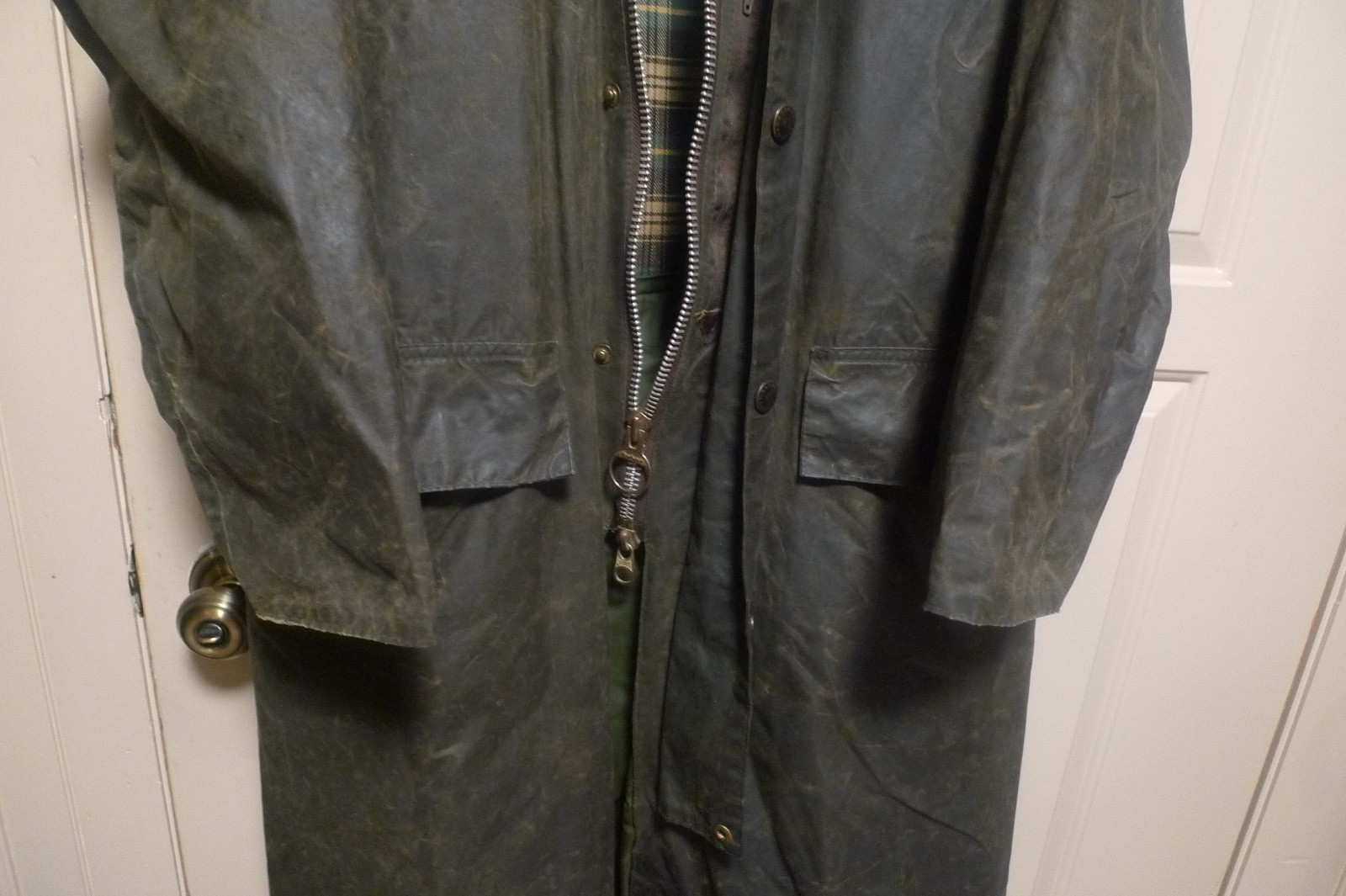 BARBOUR -A160 BURGHLEY WAX COTTON COAT – MADE@ UK – VINTAGE – SHABBY CHIC – 34