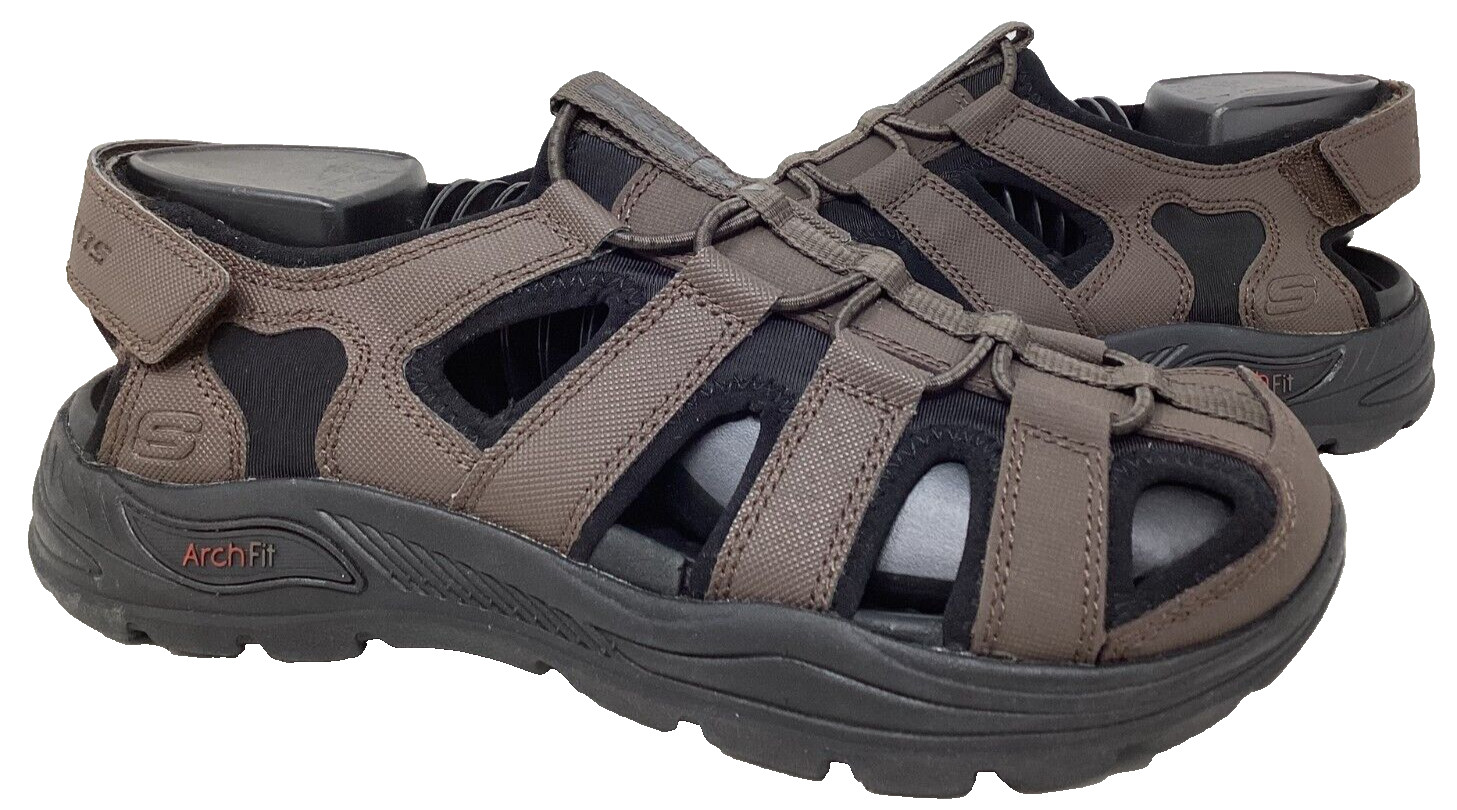 Skechers Men’s Arch Fit Motley SD Verlander Fisherman Sandals Brown Size:9 97Y