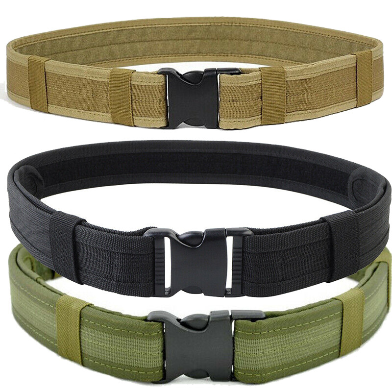 Mens Nylon Military Magnetic Tactical Waist Belt Quick Release Buckle Adjustable