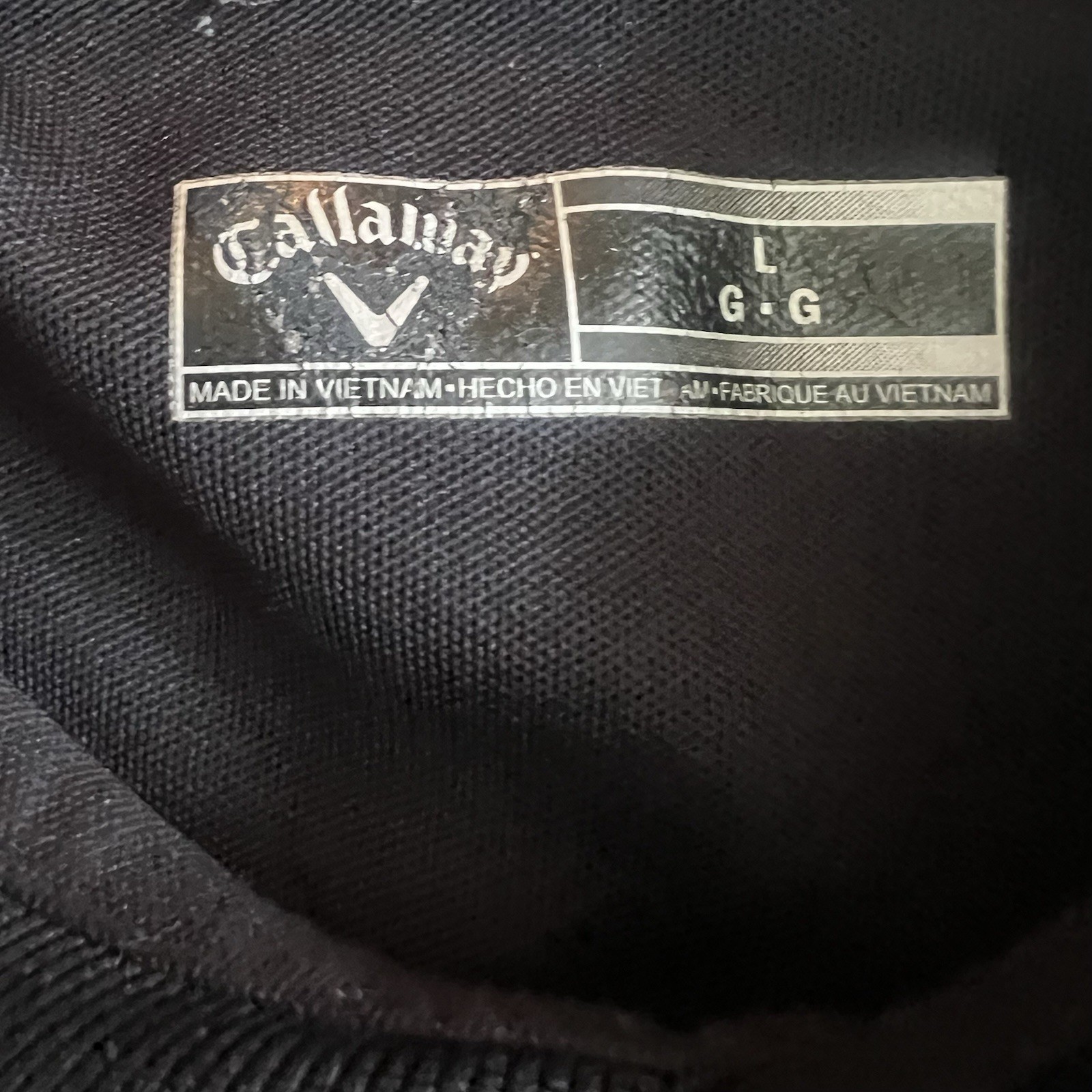 Callaway Golf Performance Long Sleeve Polo Shirt Men’s Size L Black Purple Strip