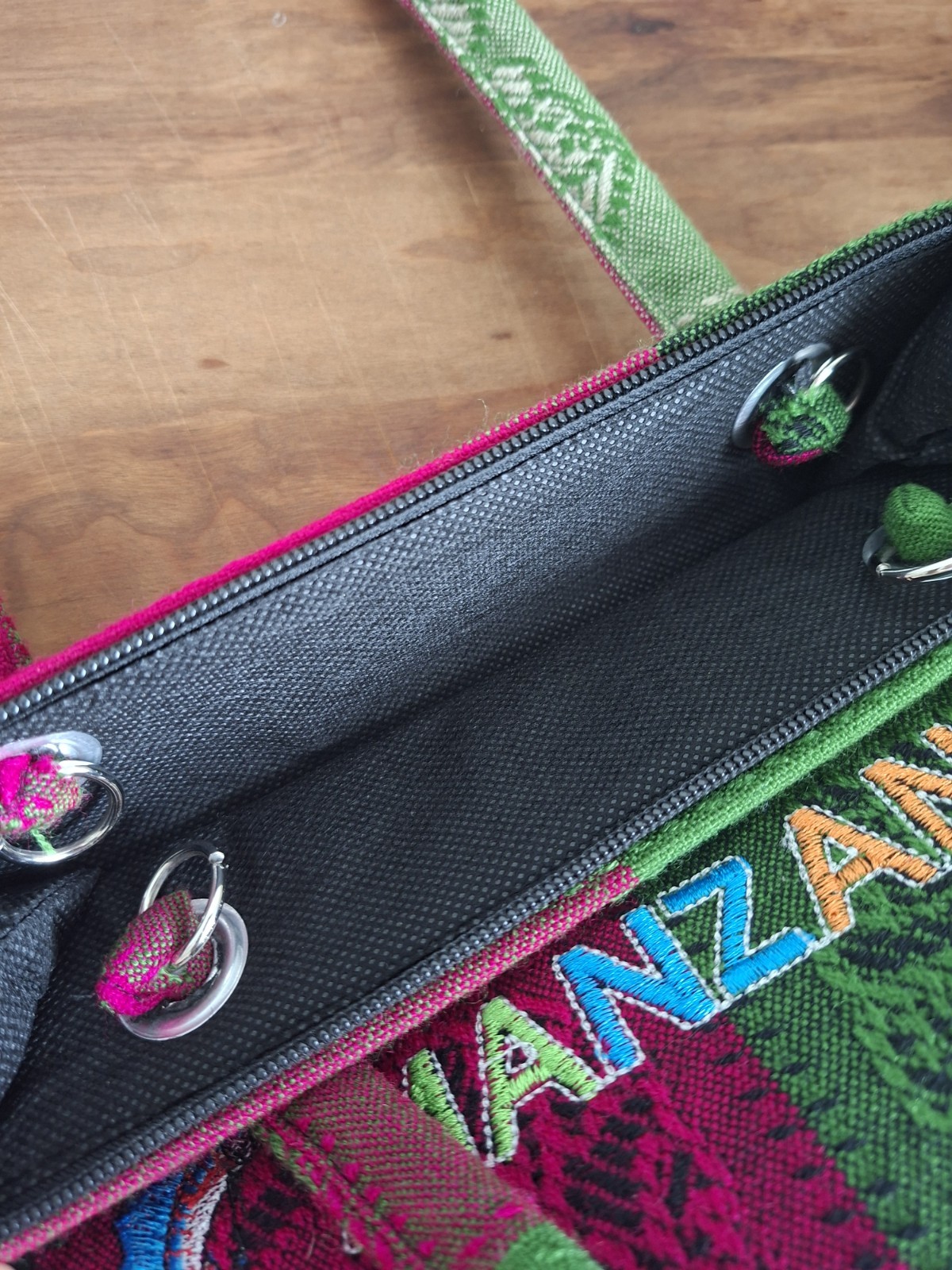 Manzanillo Mexico Embroidered Purse Patchwork Plaid Multi Colored Zipper Handbag