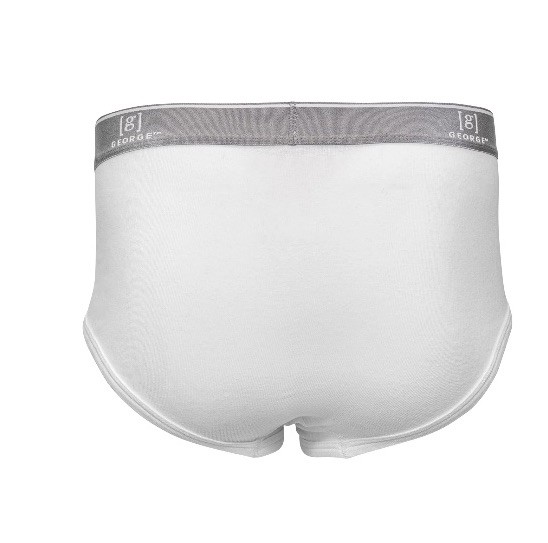 George Size M (32-34) 6 Pack men’s Full Rise Briefs White Cotton Tag-Free NEW