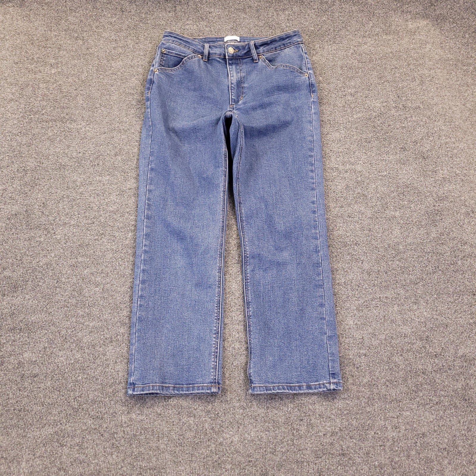 7D 7 Diamonds Denim Straight Jeans Womens 30×26.5 Blue High Rise Stretch