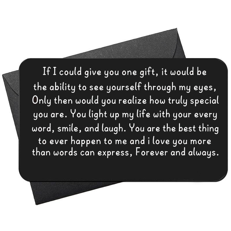 2pcs Unique Aluminum Alloy Engraved Wallet Card, Great Gift For Birthday