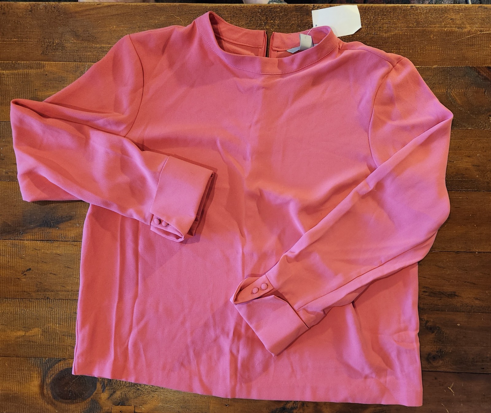 PINK SALMON BLOUSE. DOUBLE CUFF, ZIP BACK, BNWT