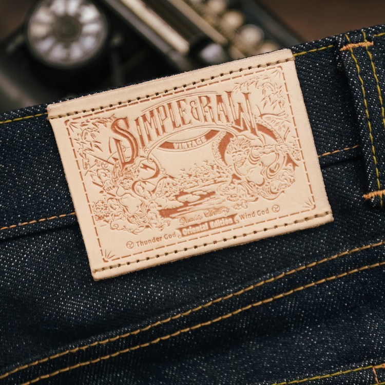 Simple&Raw Raijin Fujin 24oz Red Selvedge Denim Men’s Jeans Slim Straight Fit