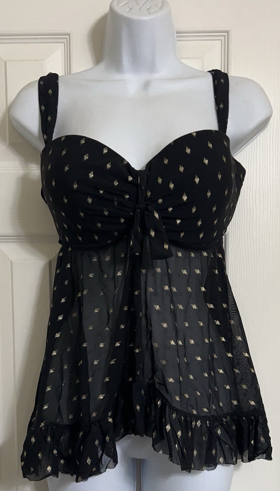 COCO REEF BRA SIZED 34D UNDERWIRED SLIDE LOCK STRAP TANKINI BANDEAU SWIM TOP