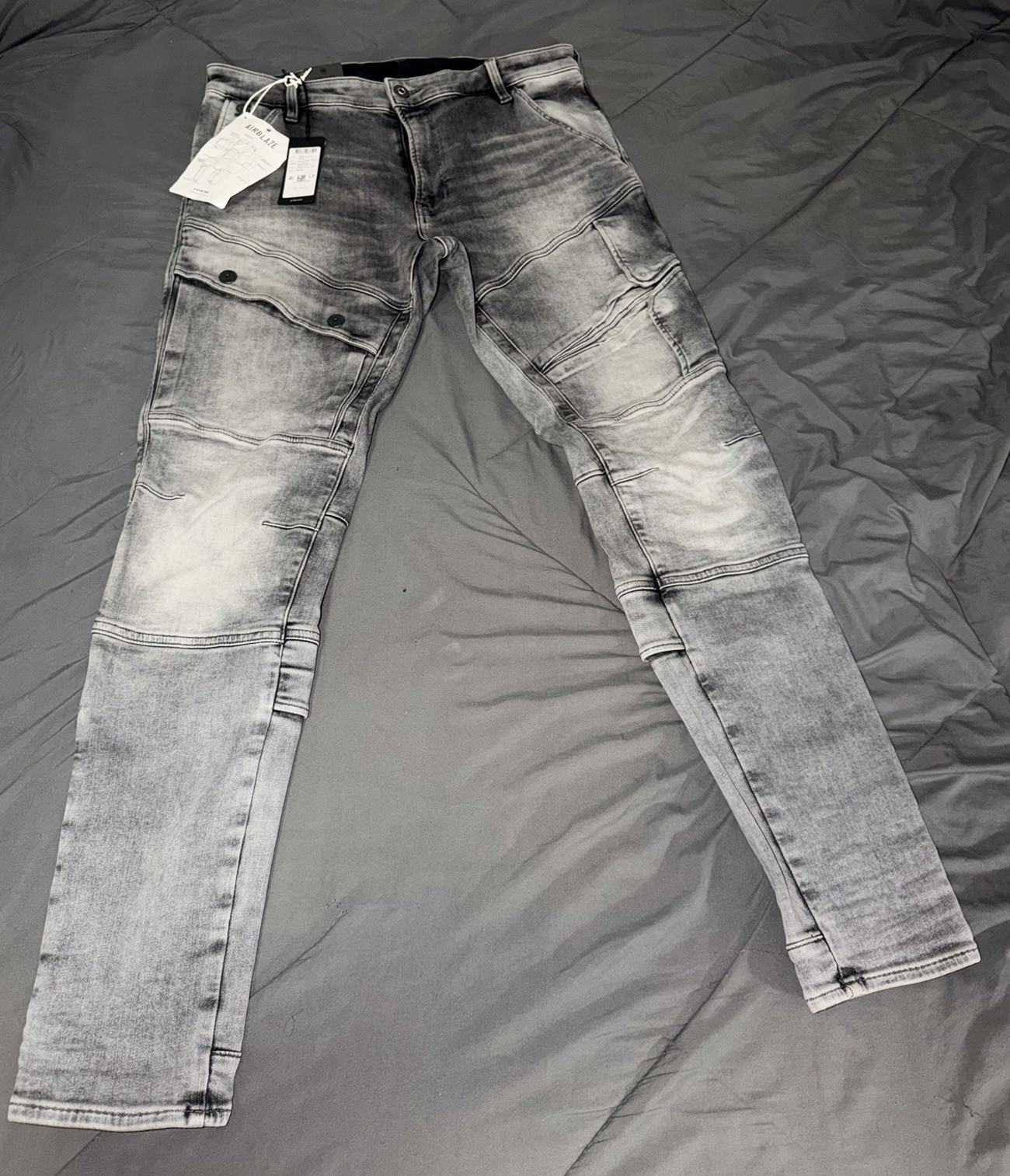 G-Star RAW Airblaze 3D Men’s Skinny Gray Stretch Denim Jeans Faded