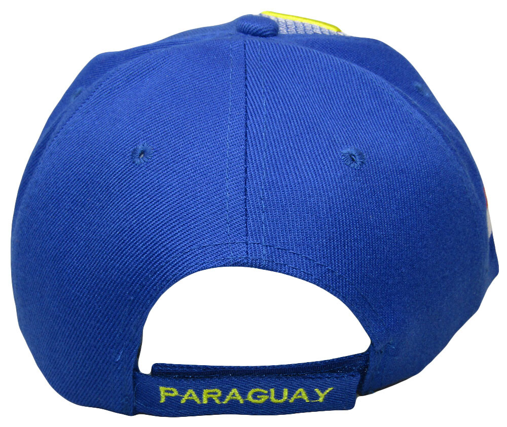 Paraguay Country Yellow White Letters Crest Patch On Side Embroidered Hat Cap
