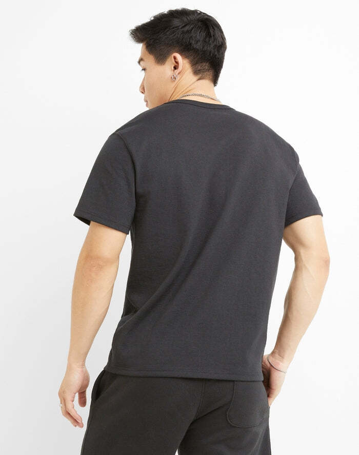 Champion Men’s Chain Stitched C Heritage Tee Black GT19 5863NA BKC