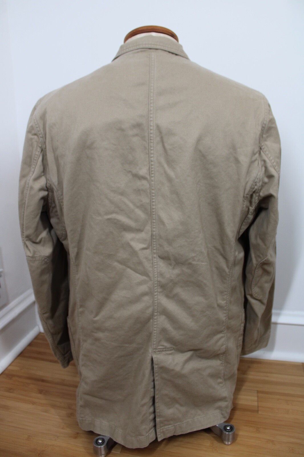 Duluth Trading Co L Tall Tan Brown Cotton Twill Presentation Blazer Sport Coat