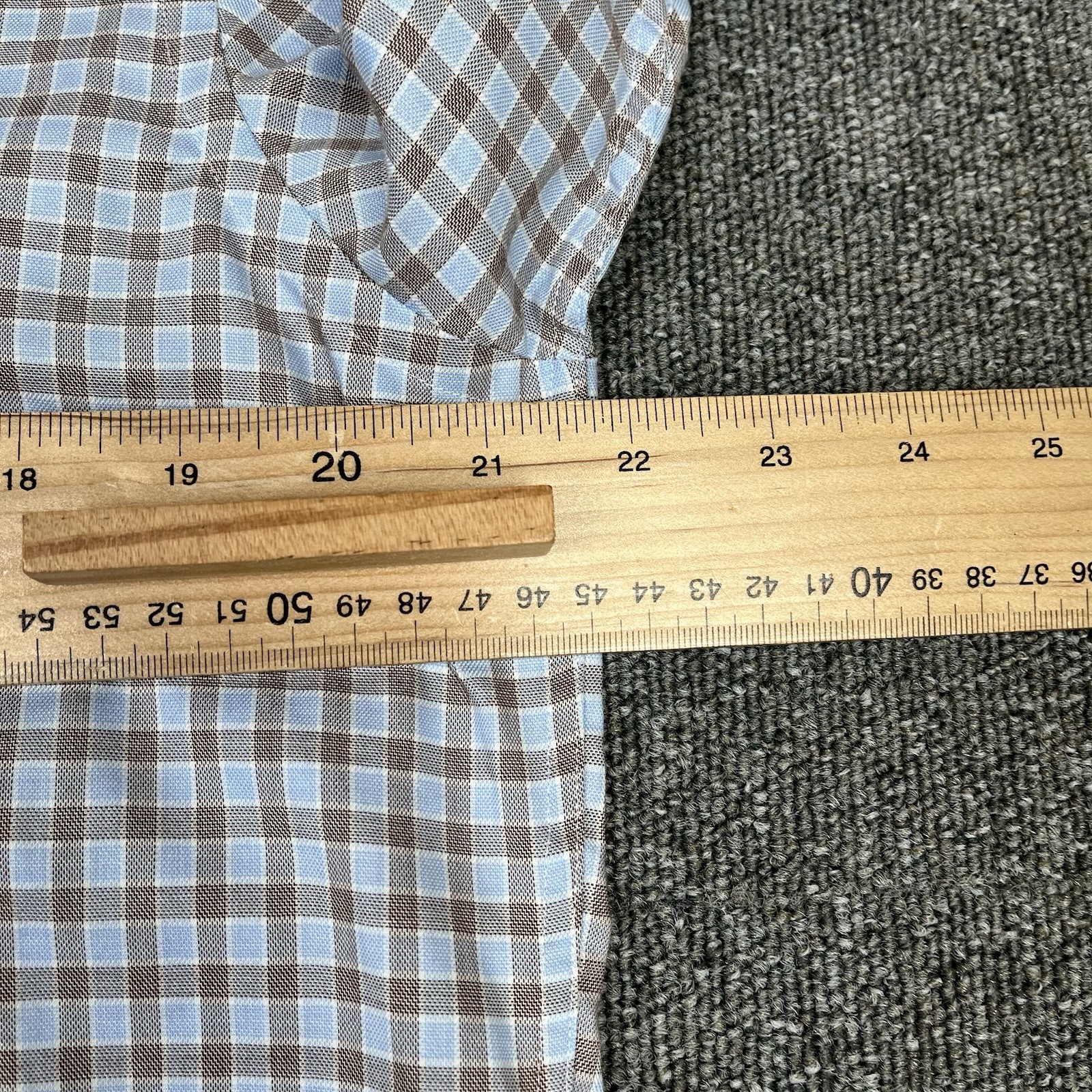 Hugo Boss Shirt Mens 40 Blue Check Gerald Regular Fit Barrel Cuff Easy Iron