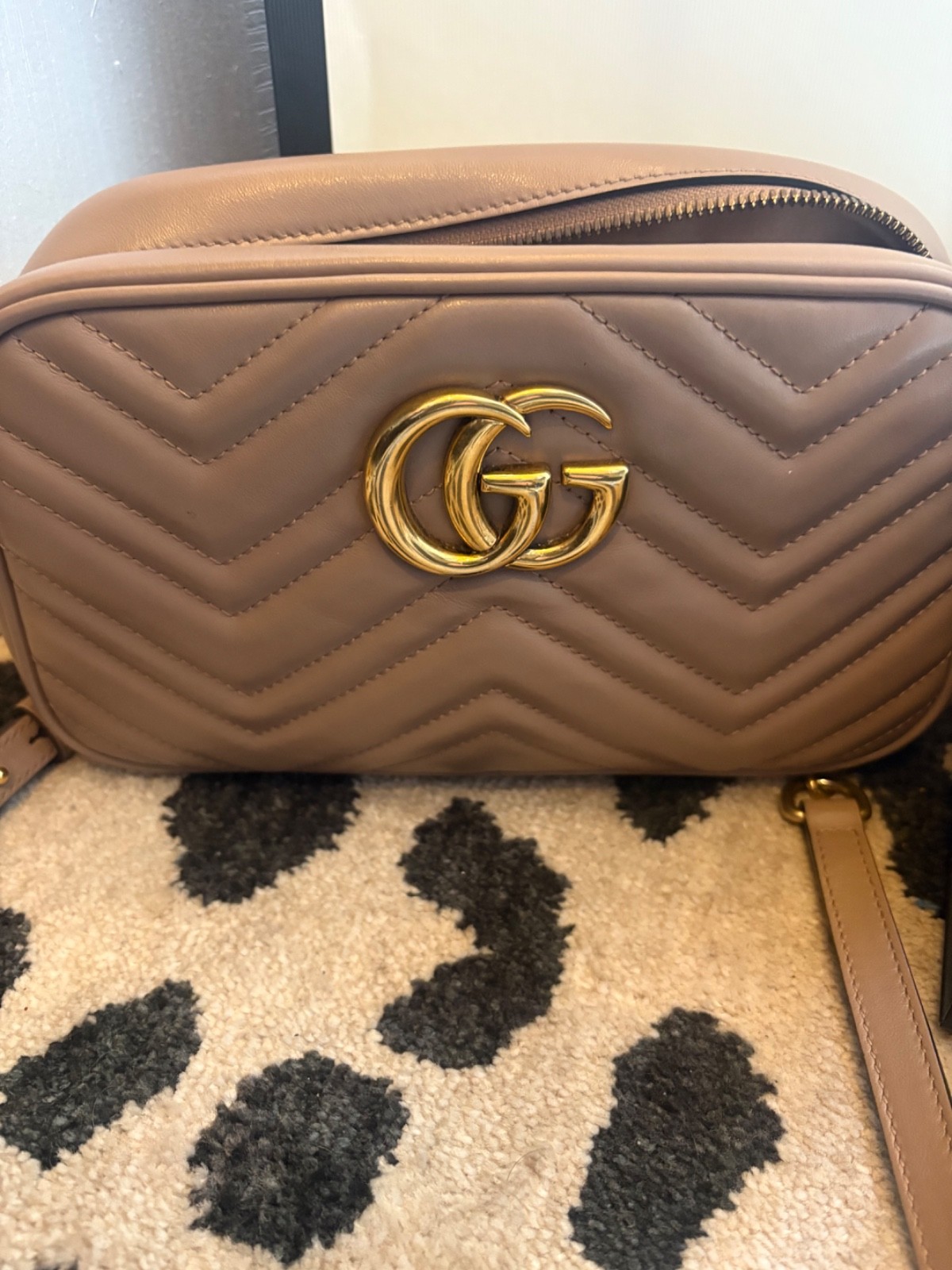 Gucci GG Marmont Crossbody Small Dusty Pink Leather