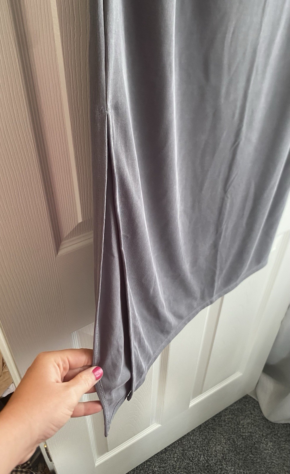 Old Navy NWT Slate Blue Cinched MIDI Skirt With Slit Size Large