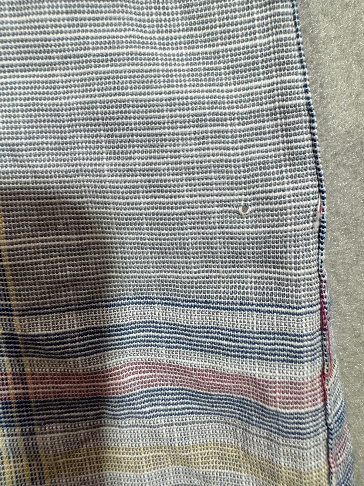Weatherproof Vintage Mens Plaid Button Down Shirt Short Sleeve Blue Cotton