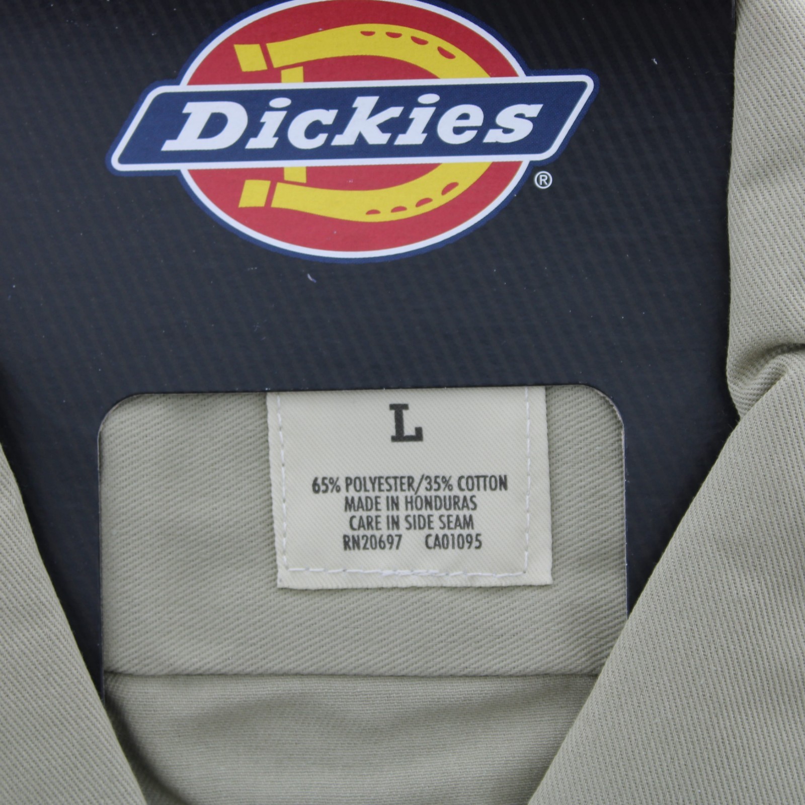 Dickies Men’s 574 Twill Work Shirt, Long Sleeve Button-Up Original Fit, Khaki