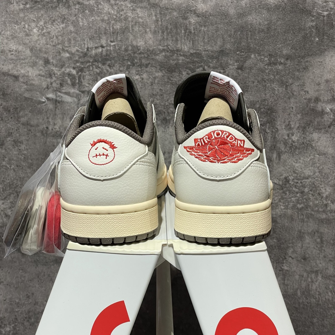 Men Air Jordan 1 Low OG x Travis Scott White Brown Reverse Mocha Casual Sneakers