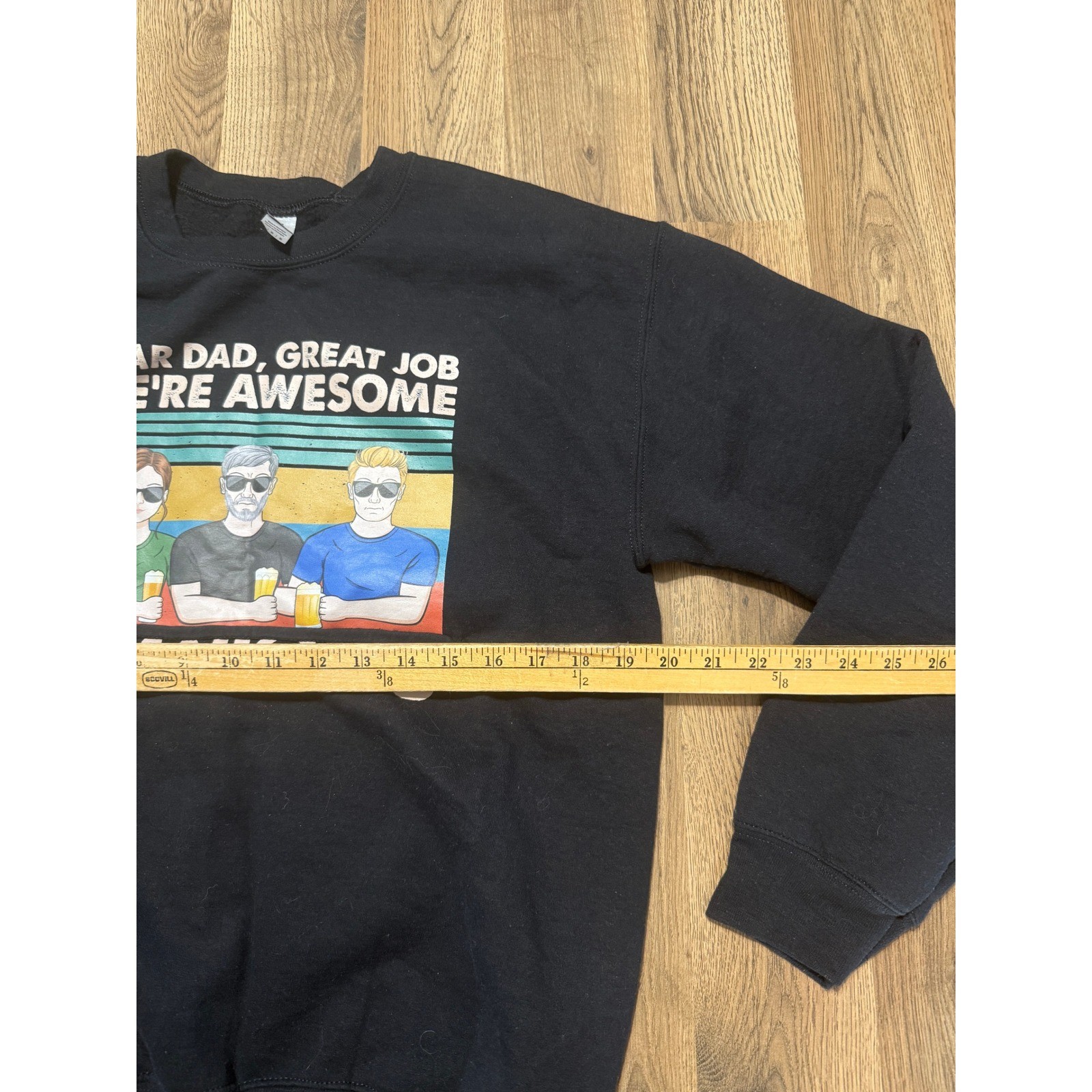 Gildan Sweatshirt Mens Medium Black Adult Dear Dad Great Job Graphic Excellent