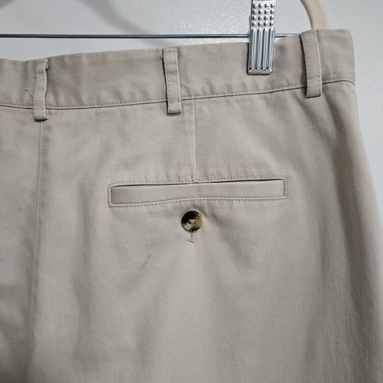 LL Bean Size 18 Original Fit Khaki Beige Cropped Pants Pockets #274907 36x23in