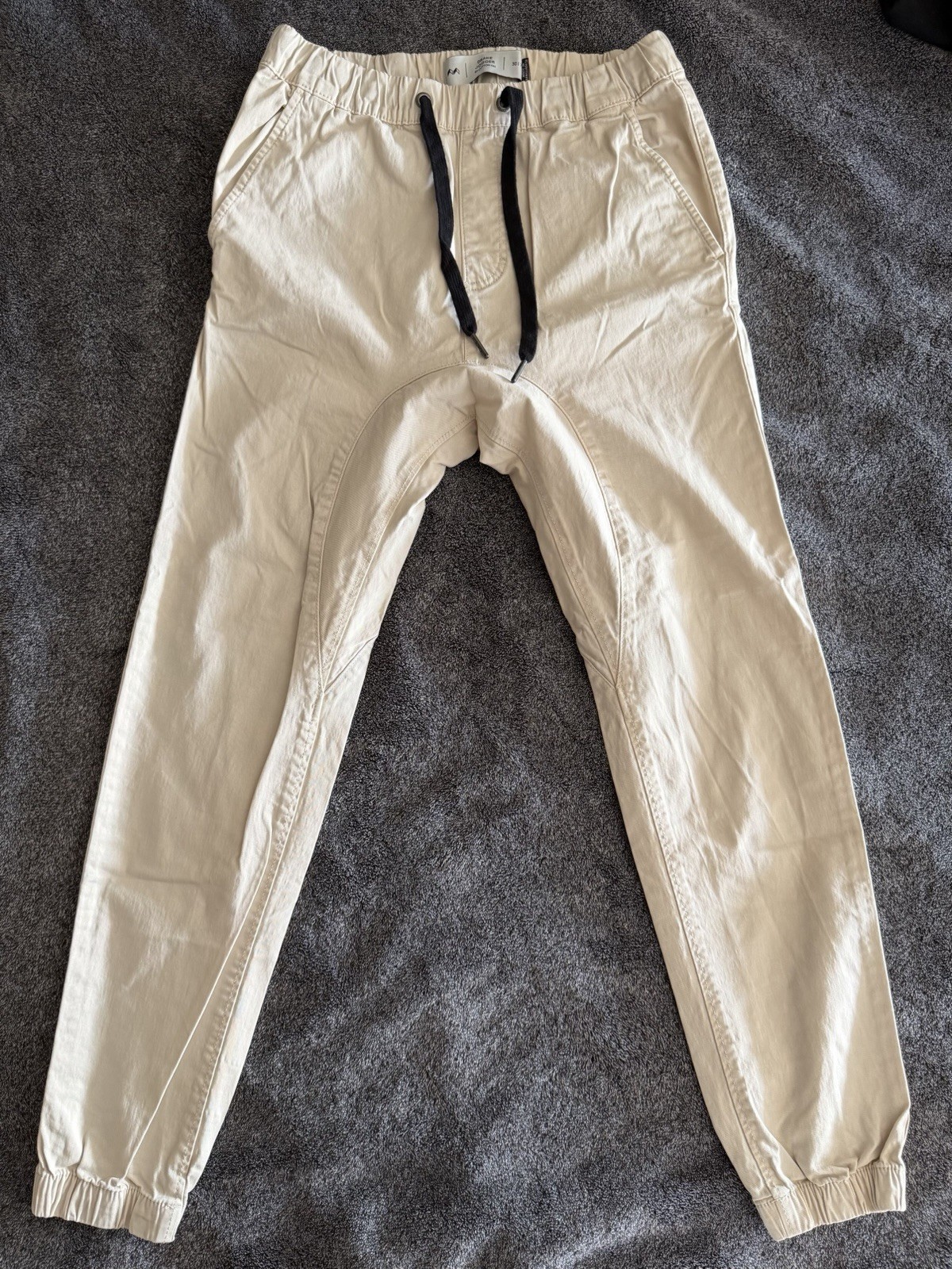 Cotton On Drake Men’s Jogger Size 30 Off White Cream Drawstring Waist