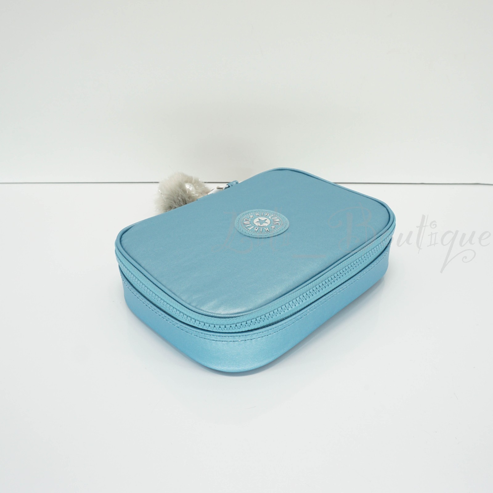 Kipling 100 Pens Case Pencil Accessory Polyamide AC6117 Aqua Tides Metallic $54