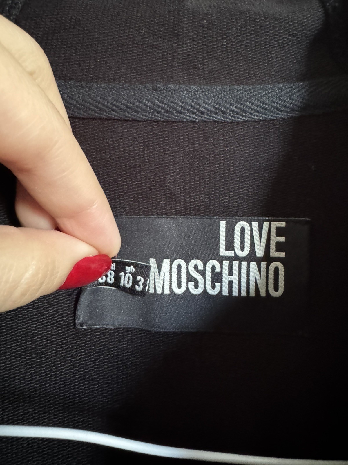 Black Love Moschino bedazzled branded tracksuit lounge set