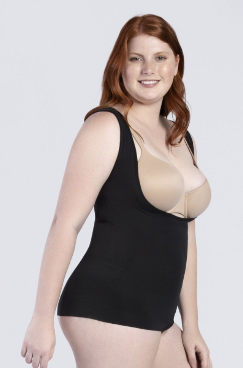 ESSENTIAL OPEN BUST CONTROL SLIM TANK SHAPER T-SHIRT SLIM CONTROL CAMI REDU