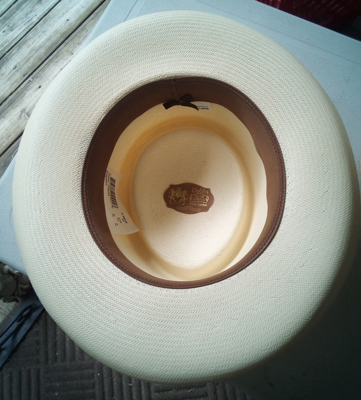 Dobbs Fifth Avenue XL Kingston Natural Shantung Straw Hat~Gambler Shape~Panama