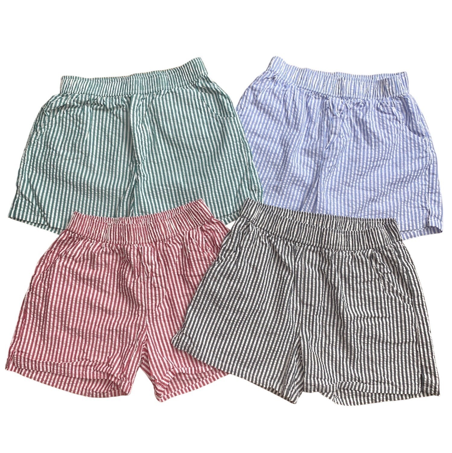 Art Class Kids Girls Cotton Striped Seersucker Shorts Elastic Waist Side Pockets