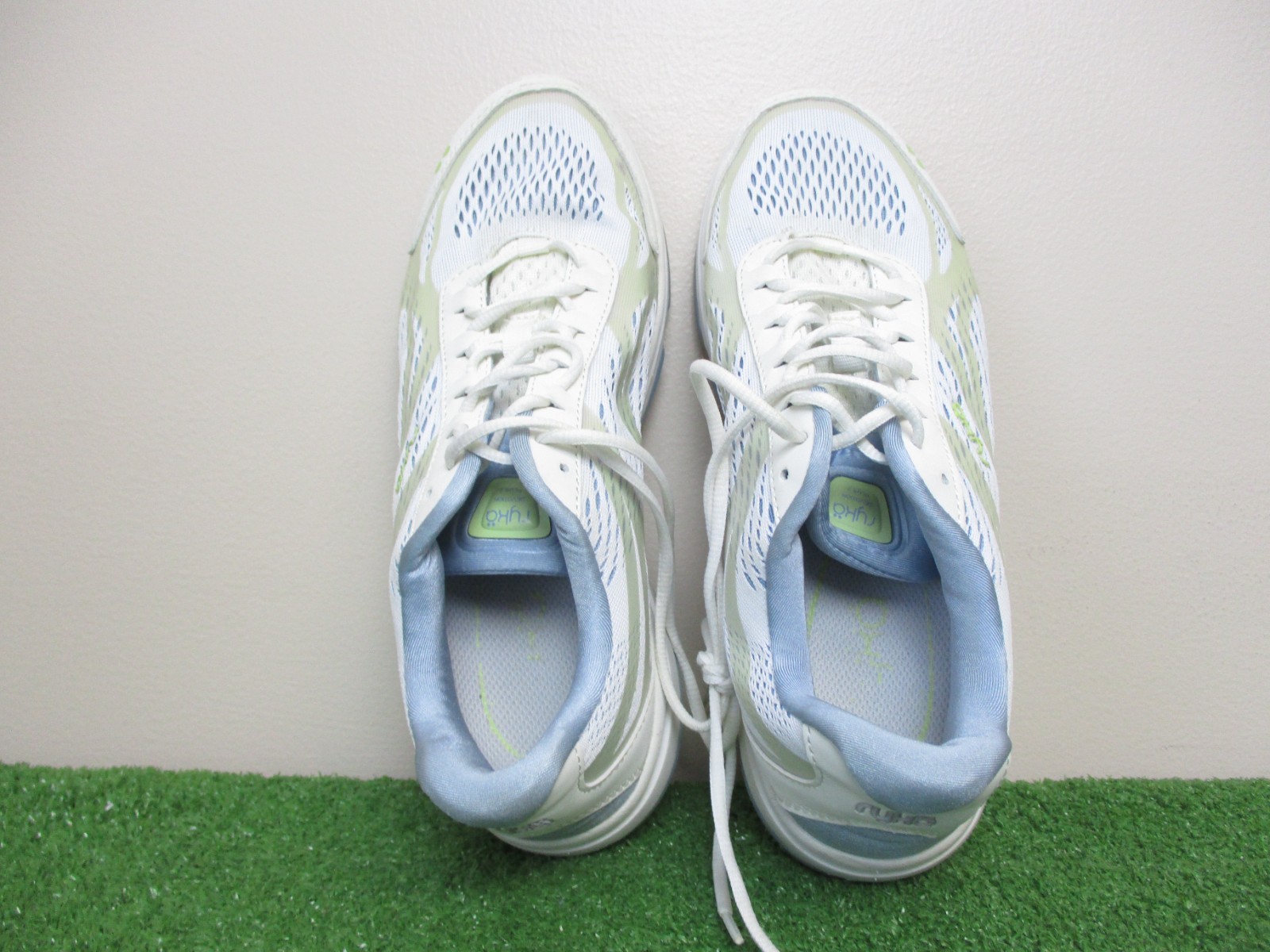 Ryka Devotion Plus 2 Shoes Womens 9.5 Medium B White Blue Grey Sneakers Running