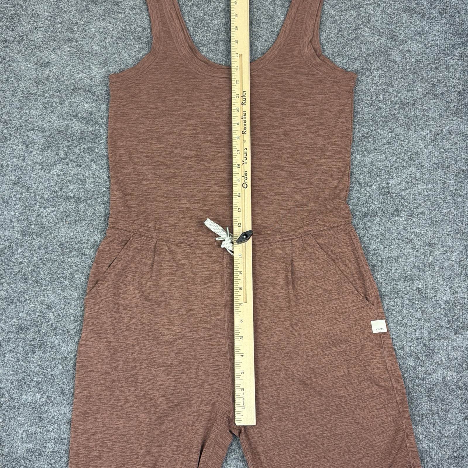 Vuori Lux Harem Jumpsuit Womens XS Rust Drawstring Waist Sleeveless Style VW458