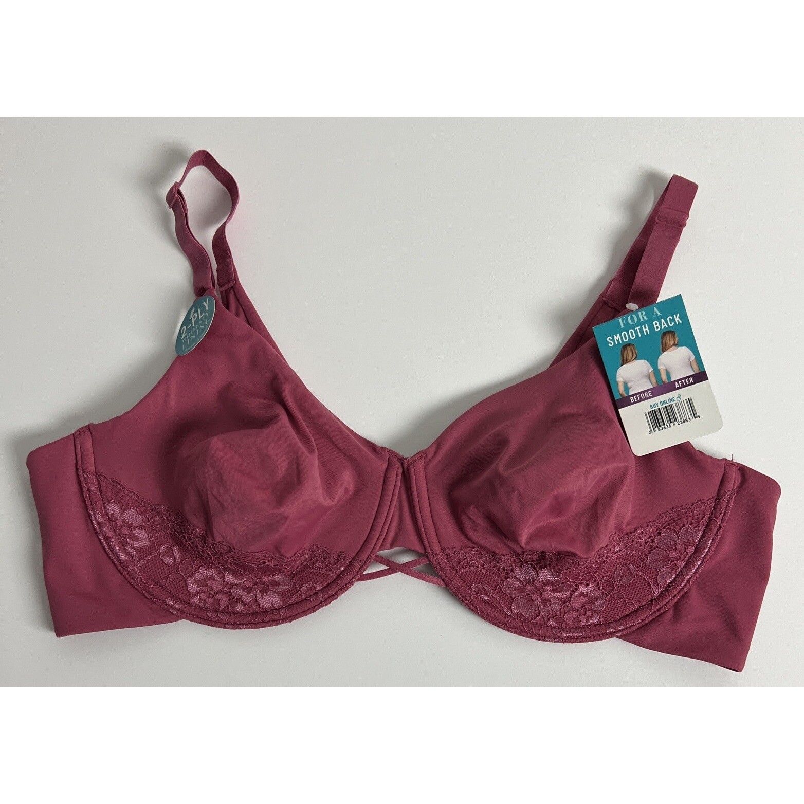 Vanity Fair Womens Bra Size 42DDD Radiant Collection Lover’s Knot Dark Pink A71