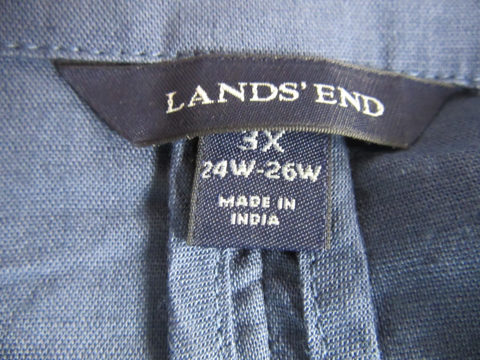 Lands’ End Linen Cotton Blend Long Sleeved Blue Jacket #416975 Size 3X NEW!