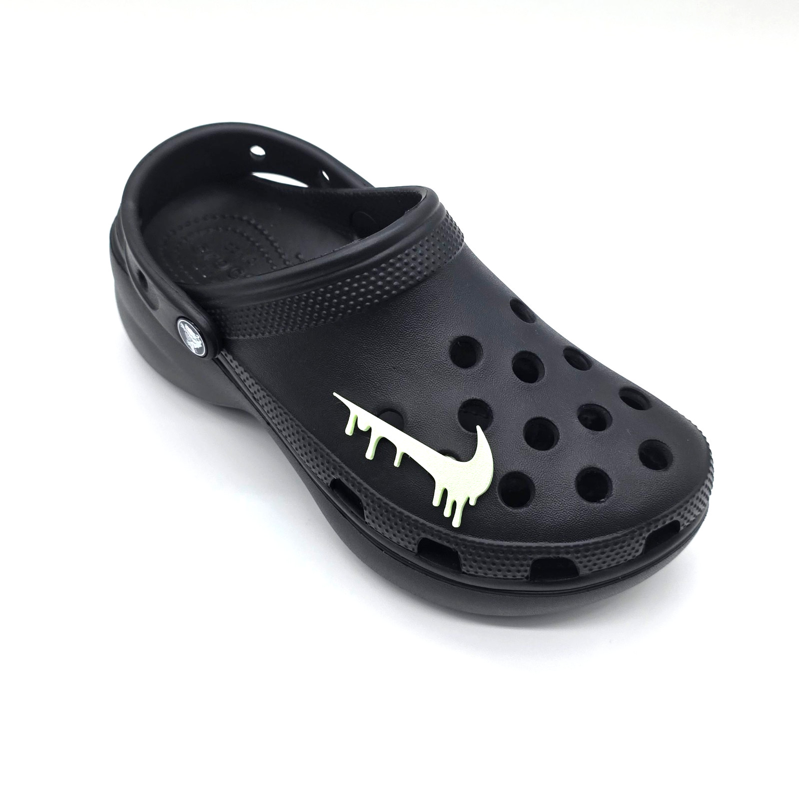 2 Dripping Nike Style Swoosh Croc Charms Glow in the Dark Hype Shoe Accessories