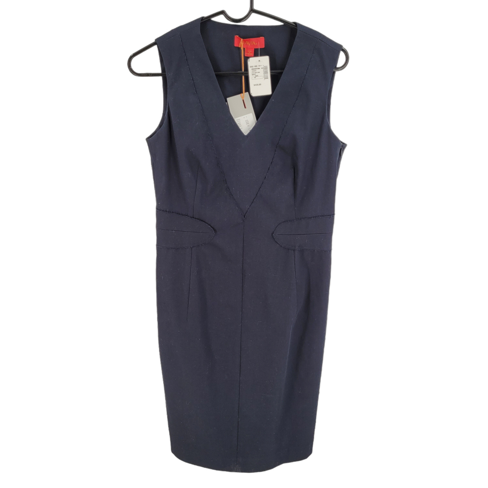 LaVia Woman’s Sleeveless Navy Dress Size 44 (8) 97% cotton 3%Elastane NWT
