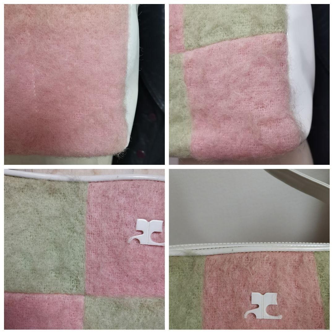 Courreges One Shoulder Bag Green Pink 10.6 inch