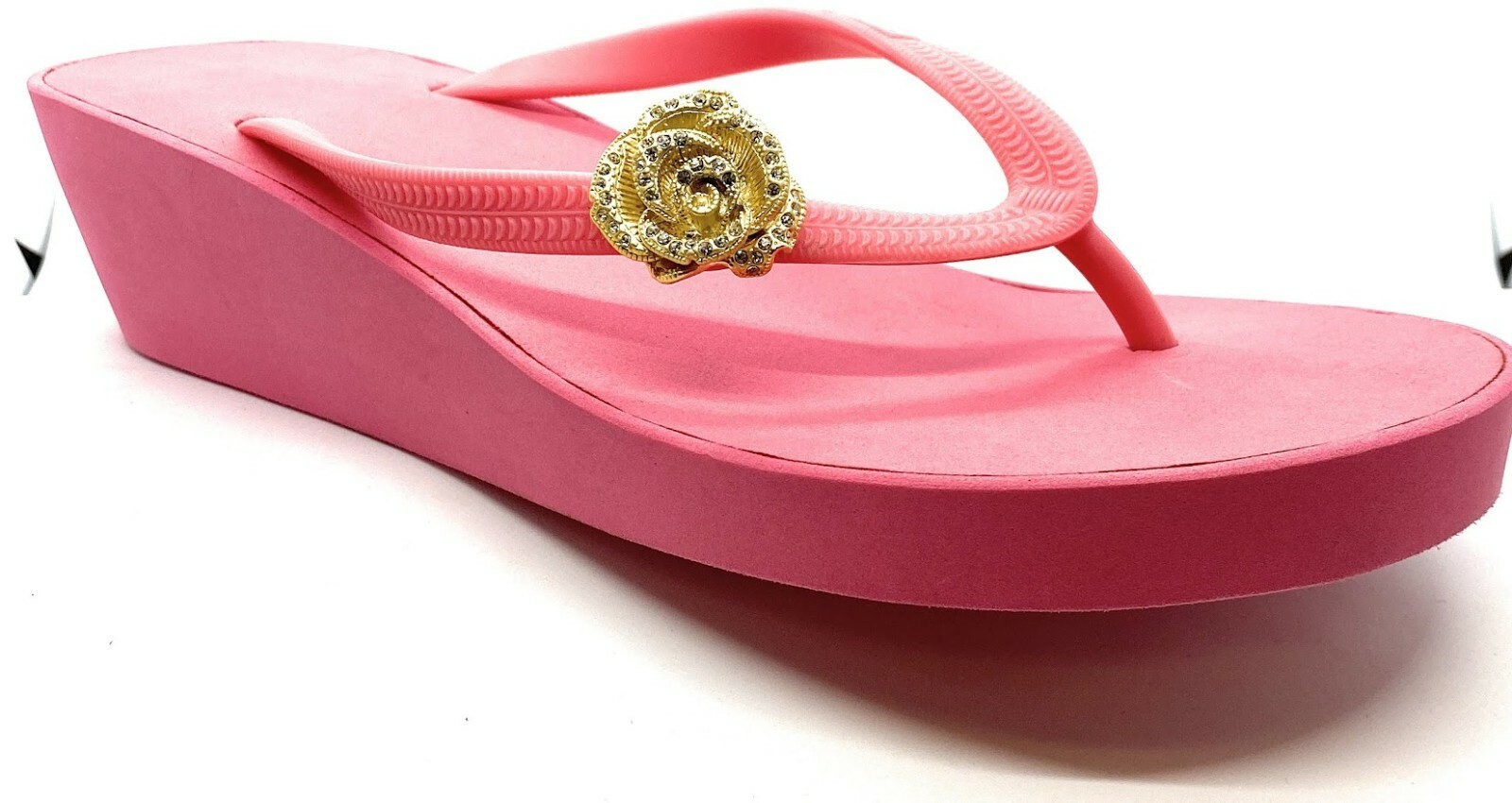 Popits Women 2” Wedge Heel Platform Flip Flops Sandal + Charm ~ Choose Your