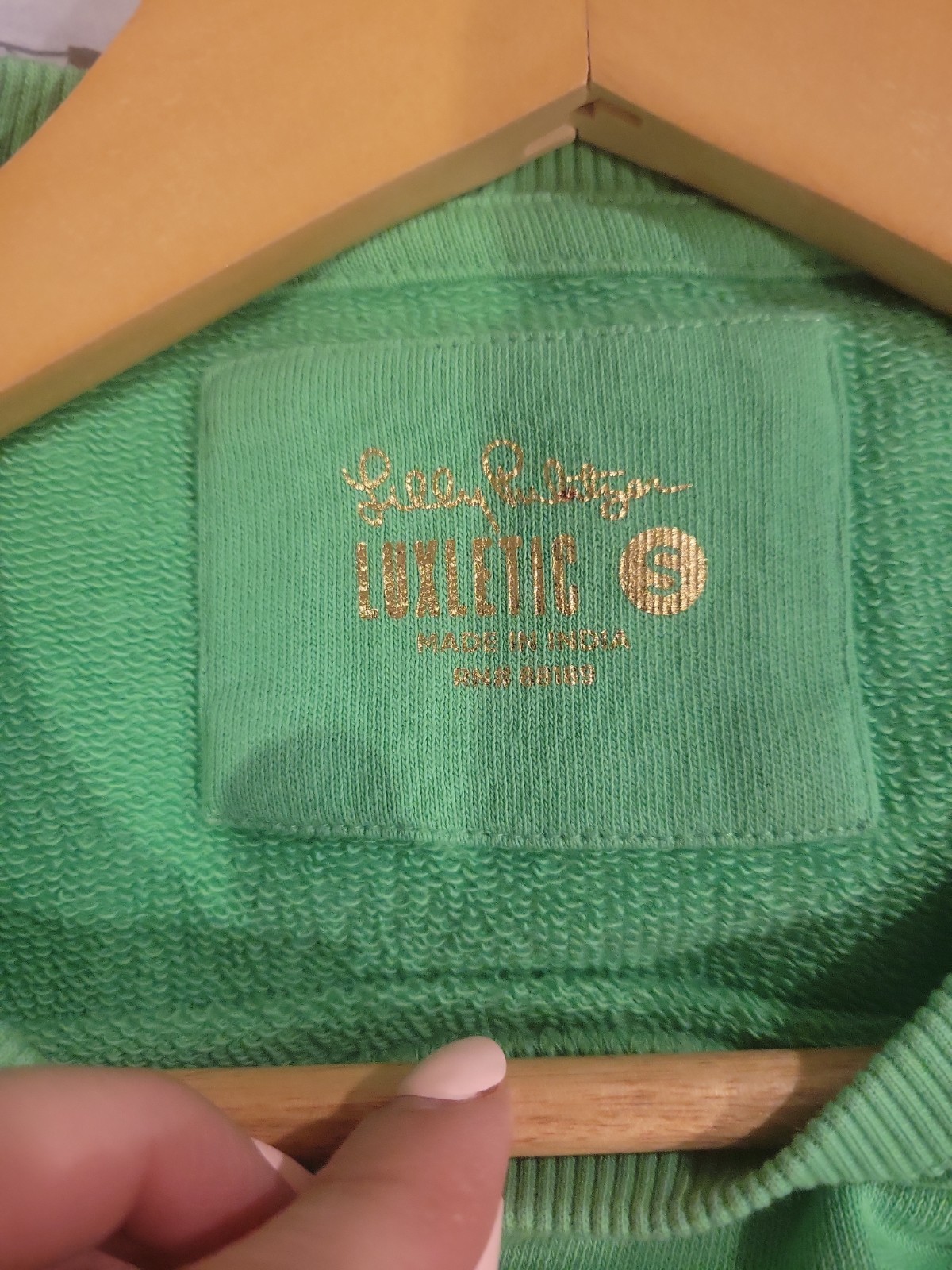 Lilly Pulitzer Luxletic Beach Comber Pullover Terry Sweatshirt Zip Side Green S
